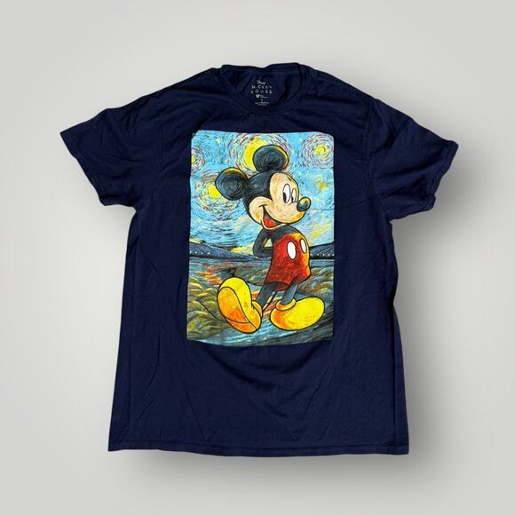 Disney Other - Disney Mickey Mouse Van Gogh Starry Night Sketch Design T-Shirt L